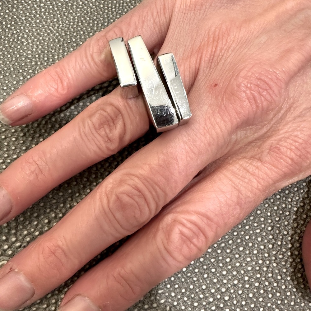 Pianegonda Sterling Silver Geometric Ring